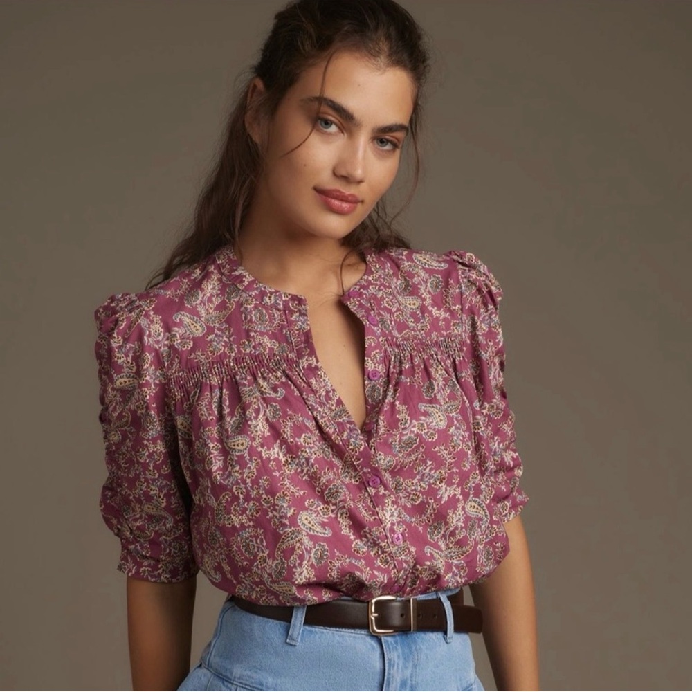 bishop + young Paisley Pink Blouse